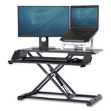 Corsivo Sit-Stand Workstation, 31.5" x 24.25" x 16", Black - WhatYouNeedSales