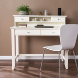 Creamy White Secretary Writing Desk - WhatYouNeedSales