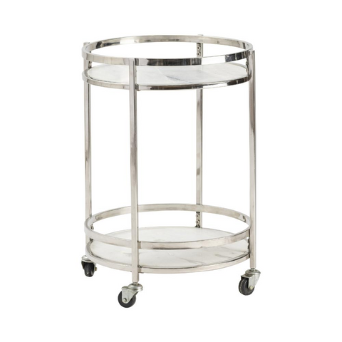 Crestview Collection Hadley 19" Wide Marble Bar Cart - WhatYouNeedSales