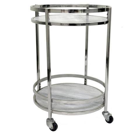 Crestview Collection Hadley 19" Wide Marble Bar Cart - WhatYouNeedSales