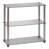 Designs2Go Classic Glass 3 Shelf Bookcase - WhatYouNeedSales