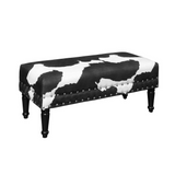 Designs4Comfort Faux Cowhide Bench with Nailheads - WhatYouNeedSales