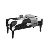 Designs4Comfort Faux Cowhide Bench with Nailheads - WhatYouNeedSales