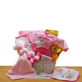 Easy as ABC New Baby Gift Basket - Pink - baby bath set -  baby girl gifts - new baby gift basket - baby gift baskets - baby shower gifts - WhatYouNeedSales