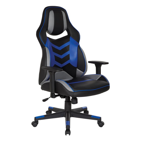 Eliminator Gaming Chair in Faux Leather with Blue Accents, ELM25-BL - WhatYouNeedSales