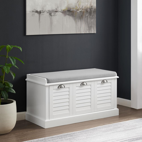 Ellison Storage Bench White/Gray - WhatYouNeedSales