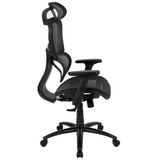 Ergonomic Mesh Office Chair with 2-to-1 Synchro-Tilt, Adjustable Headrest, Lumbar Support, and Adjustable Pivot Arms in Black - WhatYouNeedSales