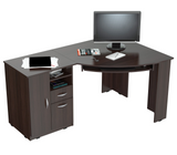 HomeRoots Espresso Finish Wood L Shape Corner Computer Desk - PinnacleWorkspace - WhatYouNeedSales