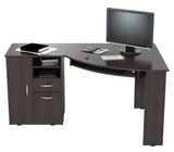 HomeRoots Espresso Finish Wood L Shape Corner Computer Desk - PinnacleWorkspace - WhatYouNeedSales