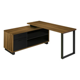 7711 Black Metal Corner Computer Desk with Storage Drawers - PinnacleWorkspace - WhatYouNeedSales