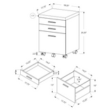 FILING CABINET - 3 DRAWER / BLACK / GREY ON CASTORS - WhatYouNeedSales