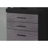 FILING CABINET - 3 DRAWER / BLACK / GREY ON CASTORS - WhatYouNeedSales