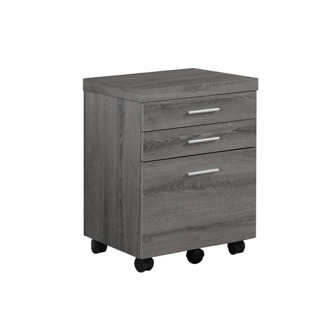 FILING CABINET - 3 DRAWER / DARK TAUPE ON CASTORS - WhatYouNeedSales