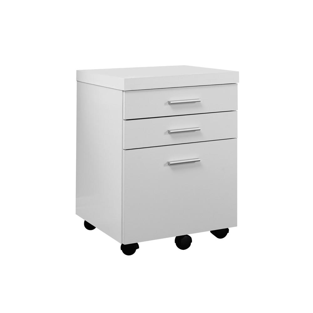 FILING CABINET - 3 DRAWER / WHITE ON CASTORS - WhatYouNeedSales