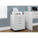 FILING CABINET - 3 DRAWER / WHITE ON CASTORS - WhatYouNeedSales