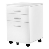 FILING CABINET - 3 DRAWER / WHITE ON CASTORS - WhatYouNeedSales