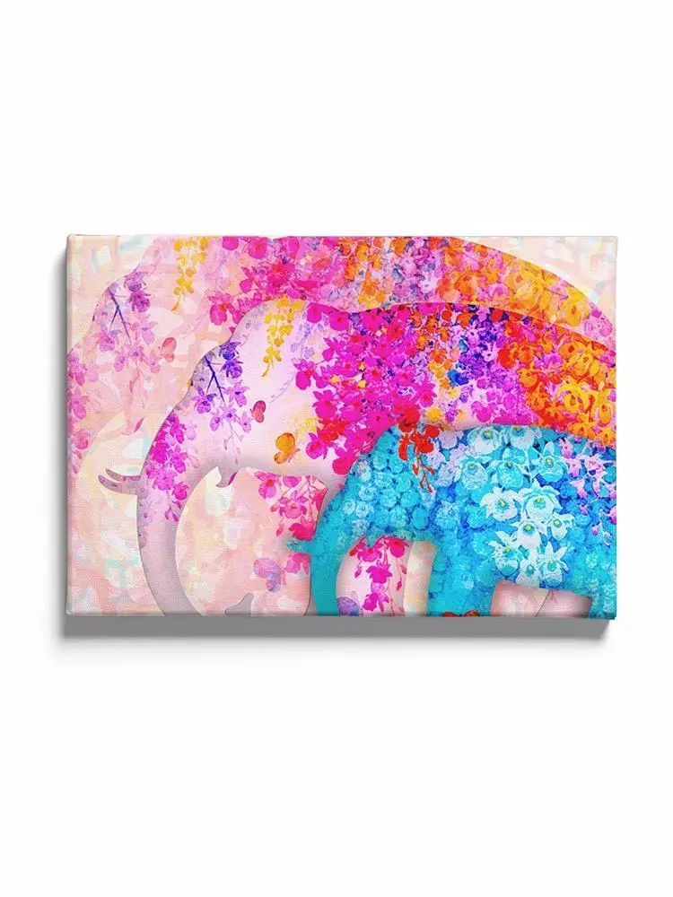 Floral Elephants Canvas -Image by Shutterstock - WhatYouNeedSales