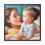 Framed Canvas Wall Art Mother And Toddler - By QueenNoble - WhatYouNeedSales