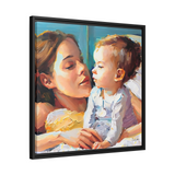 Framed Canvas Wall Art Mother And Toddler - By QueenNoble - WhatYouNeedSales