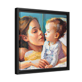 Framed Canvas Wall Art Mother And Toddler - By QueenNoble - WhatYouNeedSales