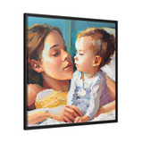 Framed Canvas Wall Art Mother And Toddler - By QueenNoble - WhatYouNeedSales