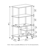 Furinno Turn-N-Tube 4-Tier Toolless Kitchen Storage Shelf Cart, Amber Pine/Black - WhatYouNeedSales