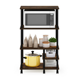 Furinno Turn-N-Tube 4-Tier Toolless Kitchen Storage Shelf Cart, Amber Pine/Black - WhatYouNeedSales