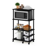 Furinno Turn-N-Tube 4-Tier Toolless Kitchen Storage Shelf Cart, Americano/Black - WhatYouNeedSales