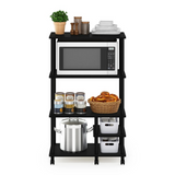 Furinno Turn-N-Tube 4-Tier Toolless Kitchen Storage Shelf Cart, Americano/Black - WhatYouNeedSales