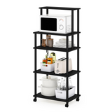 Furinno Turn-N-Tube5-Tier Toolless Kitchen Storage Cart, Americano/Black - WhatYouNeedSales