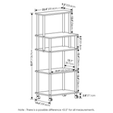 Furinno Turn-N-Tube5-Tier Toolless Kitchen Storage Cart, Americano/Black - WhatYouNeedSales