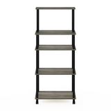 Furinno Turn-N-Tube5-Tier Toolless Kitchen Storage Cart, French Oak Grey/Black - WhatYouNeedSales