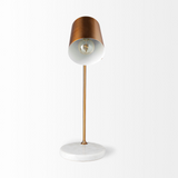 Gold Metallic Desk Or Table Lamp With Marble Base - WhatYouNeedSales