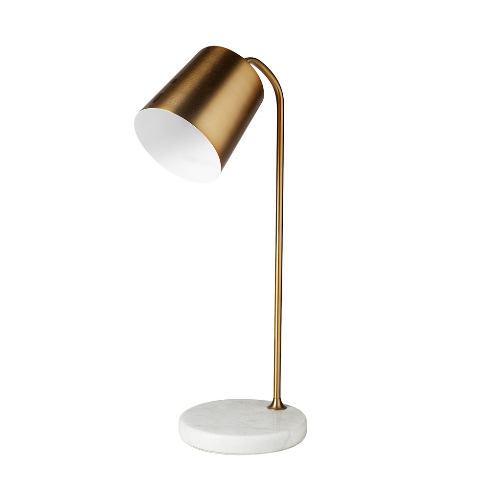 Gold Metallic Desk Or Table Lamp With Marble Base - WhatYouNeedSales