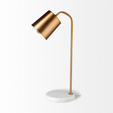 Gold Metallic Desk Or Table Lamp With Marble Base - WhatYouNeedSales