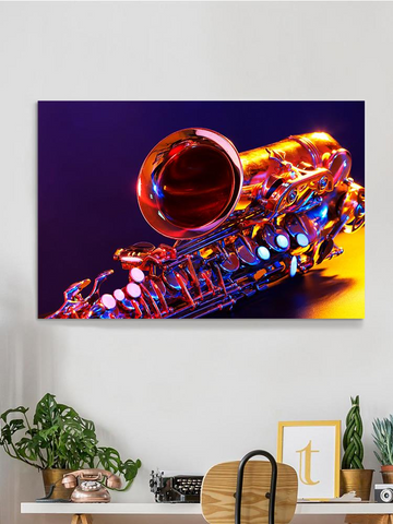 Golden Saxophone Wrapped Canvas -Image by Shutterstock - WhatYouNeedSales