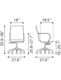 Gray Ergonomic Conference Room Low Back Rolling Office Chair - WhatYouNeedSales