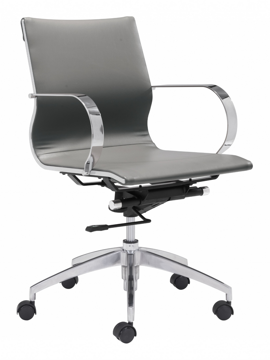 Gray Ergonomic Conference Room Low Back Rolling Office Chair - WhatYouNeedSales