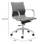 Gray Ergonomic Conference Room Low Back Rolling Office Chair - WhatYouNeedSales