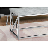 COFFEE TABLE - GREY CEMENT WITH CHROME METAL - WhatYouNeedSales