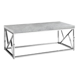 COFFEE TABLE - GREY CEMENT WITH CHROME METAL - WhatYouNeedSales