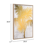 Gulf Fern Canvas Wall Art Gold & White - WhatYouNeedSales