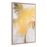 Gulf Fern Canvas Wall Art Gold & White - WhatYouNeedSales