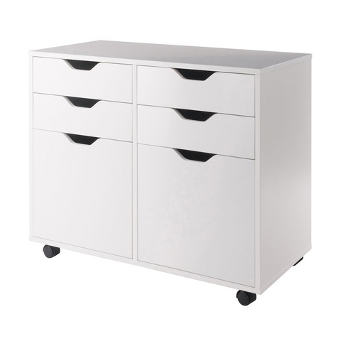 Halifax 2 Section Mobile Storage Cabinet, White - WhatYouNeedSales