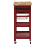 Hampton Kitchen Cart Red - WhatYouNeedSales