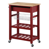 Hampton Kitchen Cart Red - WhatYouNeedSales