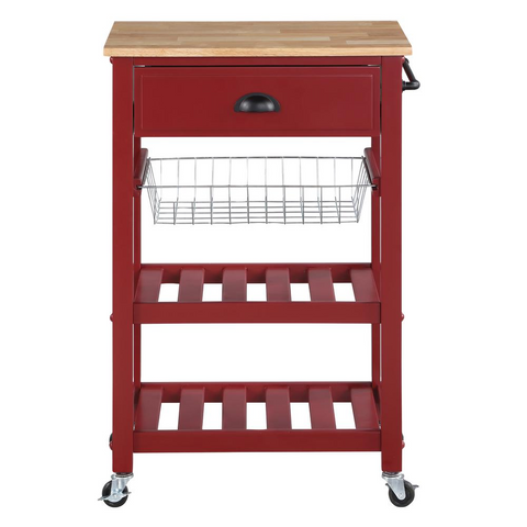 Hampton Kitchen Cart Red - WhatYouNeedSales