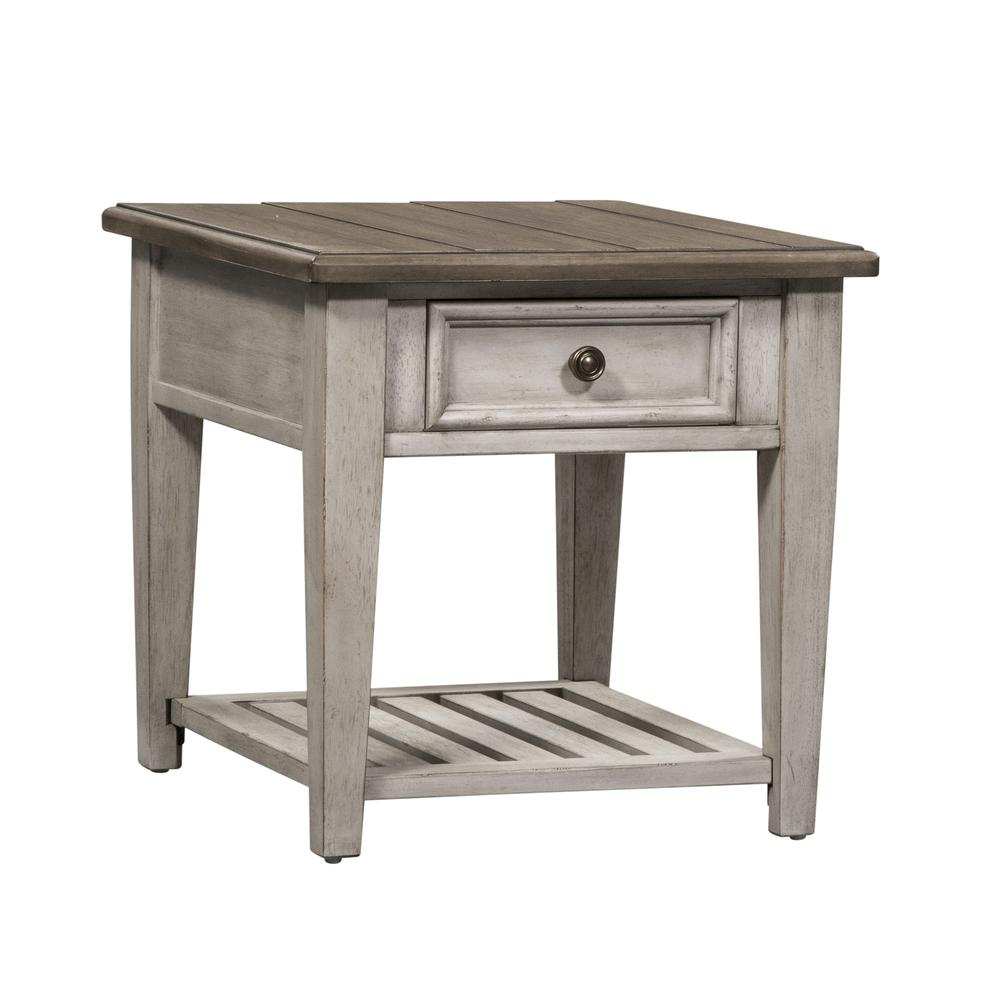 Heartland Drawer End Table Antique White | Vintage Style