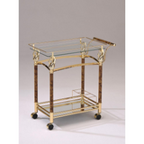 Helmut Serving Cart, Gold Plated & Clear Glass (98002) - WhatYouNeedSales