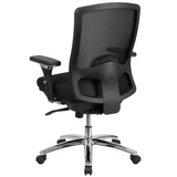 HERCULES Series 24/7 Intensive Use Big & Tall 350 lb. Rated Black Mesh Multifunction Swivel Ergonomic Office Chair - WhatYouNeedSales